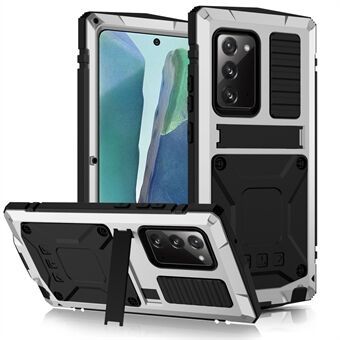 R-JUST til Samsung Galaxy Note20 4G / 5G Støvtæt telefonetui Metal + Silikone + PC Støtte Anti-fald Anti-slid-cover med hærdet glasfilm