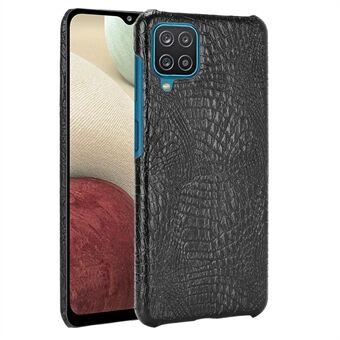 Crocodile Leather Coated PC Phone Cover Cover til Samsung Galaxy M12 / A12