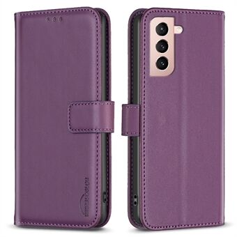 BINFEN COLOR BF17 til Samsung Galaxy S21 4G / 5G PU Læder Folio Cover Stand Wallet Flip Phone Case