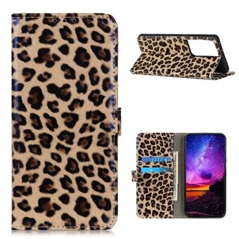 Leopardmønster Læderskal til Samsung Galaxy S21 Ultra 5G Wallet Phone Cover