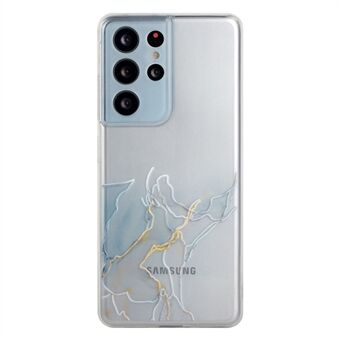Marmormønster [præcis hulåbningsdesign] Blødt TPU-cover til Samsung Galaxy S21 Ultra 5G