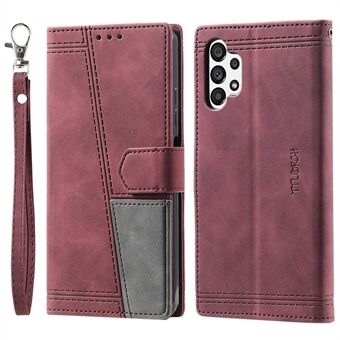 TTUDRCH 004 Phone Case for Samsung Galaxy A32 5G/M32 5G, Splicing Style RFID Blocking Skin-touch Feeling Full Body Coverage PU Leather Magnetic Absorption Folio Wallet Case