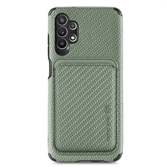 Til Samsung Galaxy A32 5G/M32 5G Anti-fall Carbon Fiber Texture Aftageligt telefoncover Magnetisk kortholder Funktion PU-læder + TPU + PVC-cover