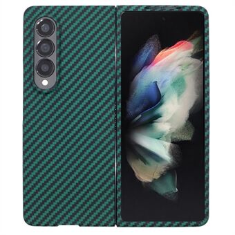 Bagcover til Samsung Galaxy Z Fold3 5G Carbon Fiber Texture Aramid Fiber Stødsikkert telefoncover - Grøn