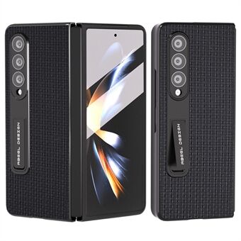 ABEEL til Samsung Galaxy Z Fold3 5G telefontaske med hærdet glasfilm okselæder hårdt pc-støttecover