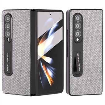 ABEEL til Samsung Galaxy Z Fold3 5G PU-læder+pc-telefontaske Kickstand Rhinestone Texture Cover med hærdet glasfilm - Multi