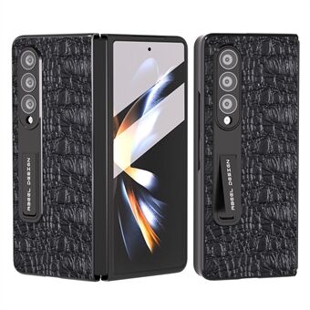 ABEEL til Samsung Galaxy Z Fold3 5G telefoncover ægte ko-læder+PC-støttecover med skærmbeskytter