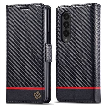 LC.IMEEKE Til Samsung Galaxy Z Fold3 5G Carbon Fiber Texture Telefon Læder Taske Pung Stand Cover