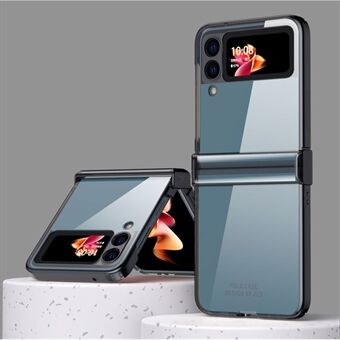 Galvanisering gennemsigtig pc-telefonskal til Samsung Galaxy Z Flip3 5G, hængseldesign, ultra tyndt bagcover telefoncover