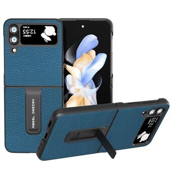 ABEEL Til Samsung Galaxy Z Flip3 5G Kickstand Telefoncover Litchi Texture Kohud Læder + PC-etui