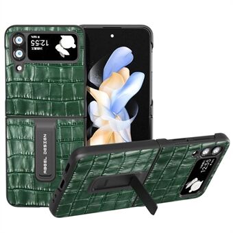 ABEEL til Samsung Galaxy Z Flip3 5G Kickstand telefontaske Crocodile Texture Koskind læderbelagt pc-cover