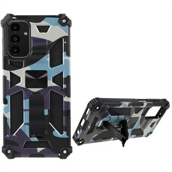 Camouflage-design af militærkvalitet Anti-fald telefoncover med skjult støtte og indbygget metalplade til Samsung Galaxy A13 5G