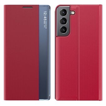 Til Samsung Galaxy S22 5G Stand Folio Flip Cover PU-læder Autoabsorberet telefoncover med udsigtsvindue