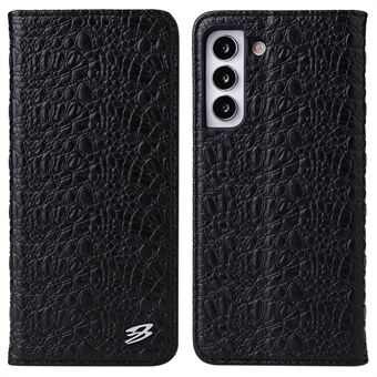 FIERRE SHANN til Samsung Galaxy S22 5G Top Layer Kohud Læder Krokodille Tekstur Pung Stand Magnetisk Telefon Case