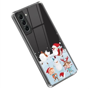Til Samsung Galaxy S22 5G TPU-etui til julemønsterudskrivning Anti-drop Beskyttende Xmas telefoncover