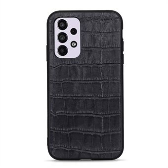 Crocodile Texture Phone Case Ridsefast ægte læderbelagt pc + TPU-cover til Samsung Galaxy A33 5G