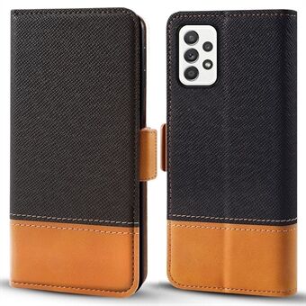 Farve splejsning læder telefontaske til Samsung Galaxy A53 5G, foldbar Stand tegnebog Magnetisk lukning Folio Flip Cover
