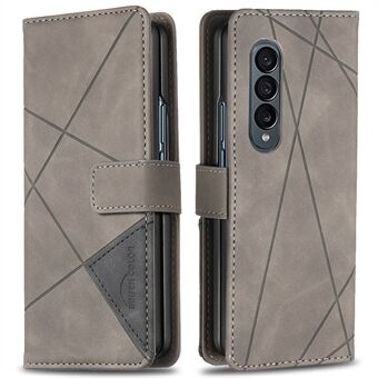 BINFEN FARVE Til Samsung Galaxy Z Fold4 5G Stand Telefonetui PU Læder påtrykt geometrisk mønster Folio Flip Cover