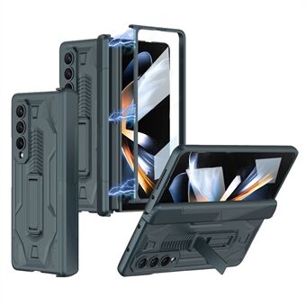 GKK til Samsung Galaxy Z Fold4 5G Anti-ridse telefoncover Magnetisk hængsel Kickstand Folde PC telefon taske med hærdet glas skærmfilm