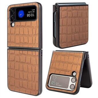 Crocodile Texture Phone Case til Samsung Galaxy Z Flip4 5G, anti-ridse PU læder coated PC Folde beskyttelsescover