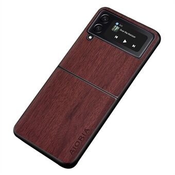 AIORIA Til Samsung Galaxy Z Flip4 5G Retro Wood Texture PU Læder + PC + TPU Telefon Beskyttelsesetui Anti-ridsecover