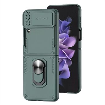 GKK Armor Series telefoncover til Samsung Galaxy Z Flip4 5G, glidende linsecover Beskyttende foldetelefoncover med Ring Kickstand