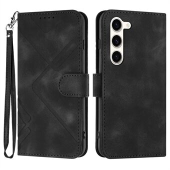 YX0040 Til Samsung Galaxy S23 Anti-Fingerprint Stand Cover med påtrykt mønster PU læder telefon etui tegnebog