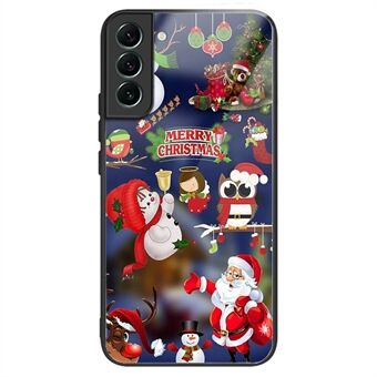 Til Samsung Galaxy S23+ Anti-ridse beskyttelsescover TPU+Hærdet glas Julemønster Udskrivning Telefon Stødsikker etui