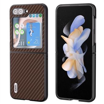 ABEEL til Samsung Galaxy Z Flip5 5G PU-læderbelagt pc-bagcover Carbon Fiber Texture Stødsikker telefoncover