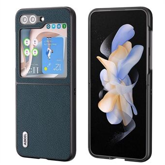 ABEEL til Samsung Galaxy Z Flip5 5G okselæder + hård pc-skal Fin Litchi Tekstur Stødsikker telefoncover