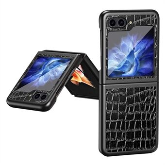 Crocodile Texture Phone Case til Samsung Galaxy Z Flip5 5G PU Læder Hard PC Phone Shell