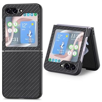 Carbon Fiber Texture PU læder pc-cover til Samsung Galaxy Z Flip5 5G præcise udskæringer Anti-drop telefoncover