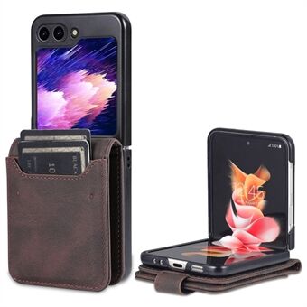 AZNS til Samsung Galaxy Z Flip5 5G PU læder telefontaske Kickstand Kortholdere Cover