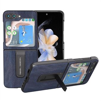 ABEEL Til Samsung Galaxy Z Flip5 5G Kohud Tekstur Telefon Case PU Læder Coated PC Kickstand Cover