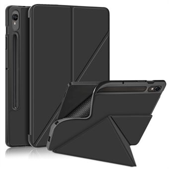 Tablet-etui til Samsung Galaxy Tab S9 SM-X710, SM-X716B, SM-X718U i PU-læder med origamistemme og beskyttelsescover