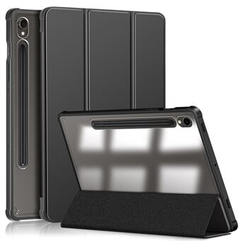 Beskyttende etui til Samsung Galaxy Tab S9 (SM-X710 / SM-X716B / SM-X718U) PU+TPU+Akryltri-fold stand-etui til tablet med penholder