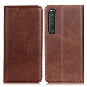 Automatisk sugedesign Split læder pung telefoncover til Sony Xperia 1 III 5G Stand Shell