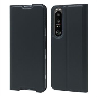 Autoabsorberet Stand Læder Mobiltelefon Case Shell Cover med kortholder til Sony Xperia 1 III 5G