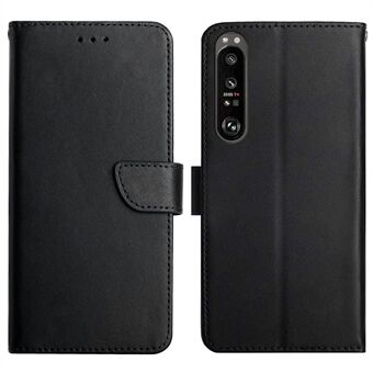 Stødsikker pung med Stand Flip mobilcover i ægte læder Nappa Texture telefontaske til Sony Xperia 1 III 5G