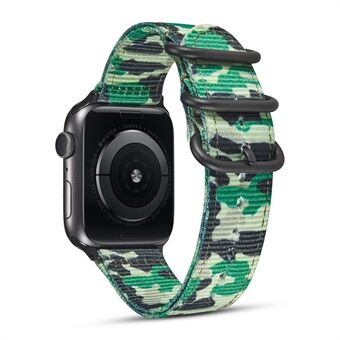 22mm camouflage stil TPU + PU nylon urrem til Apple Watch Series 1/2/3 42mm / Apple Watch Series 4 44mm