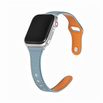 Knap Snap Design Ægte læderurbånd til Apple Watch Series 4/5/6 / SE 40mm / Watch Series 1/2/3 38mm