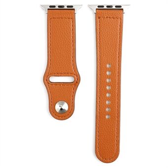 Genuine Leather Rivet Buckle Smart Watch Band for Apple Watch Series 1/2/3 38mm / Series 6/SE/5/4 40mm