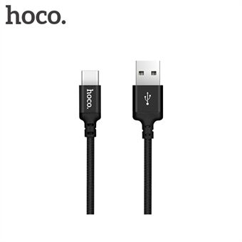 HOCO X14 Times Speed 1M 2A vævet USB Type-C datasynkroniseringskabel - sort