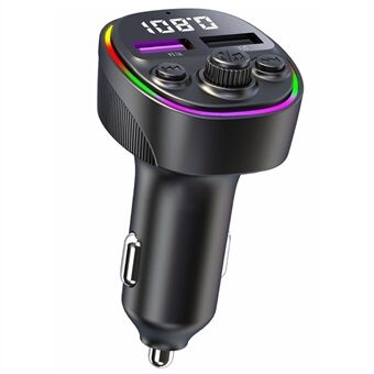 CS2 Dual USB 66W Super Fast Car Charger Digital Display Car Charger with MP3 Player Bluetooth FM Transmitter