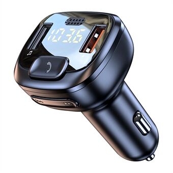 T08 Car Bluetooth 5.1 Transmitter FM Dual USB QC3.0 Fast Charger Wireless Handsfree Phone Calling Audio Receiver MP3 Player Car Kit Accessories