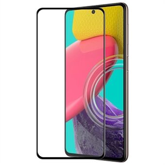 HAT Prince til Samsung Galaxy M53 5G høj aluminium-silicium glas fuld skærmbeskytter silke print 6D fuld lim hærdet glas film