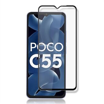 MOCOLO Til Xiaomi Poco C55 4G Silke Print Screen Protector Sekundær hærdning hærdet glas klar film - sort