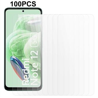 100 stk til Xiaomi Redmi Note 12 5G (Kina) / (Indien) / (Global) / Poco X5 5G hærdet glas skærmbeskytter fuld limfilm