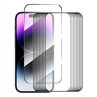 ENKAY HAT Prince 10Pcs 9H Film til iPhone 15 Pro Max , 0.26mm 2.5D High Aluminium-silicium glasskærmbeskytter