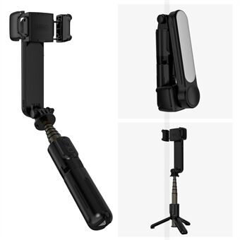 L09 Mini Mobile Phone Holder Stabilizer Extendable Tripod Bluetooth Remote Control Selfie Stick with Fill Light